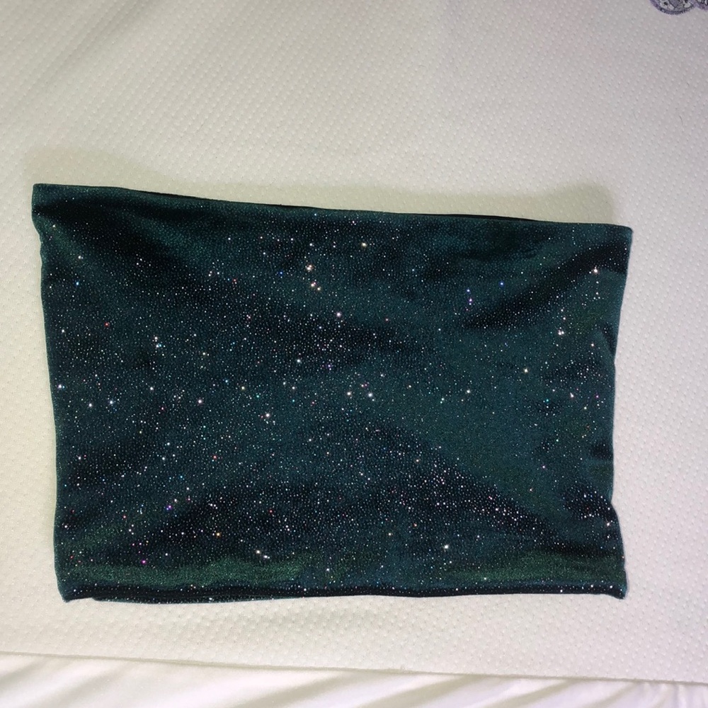 Sparkly Green Tube Top